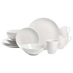 10 Strawberry Street Simply Coupe 16 Piece Dinnerware Set, White - SM-1600-CP-SW