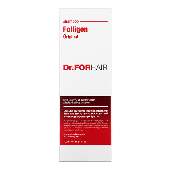Dr.FORHAIR Folligen Original Biotin Shampoo (16.9oz) for Hair Regrowth Hair Loss Thinning Hair Relief Increase Volume Strength Thickening Treatment Root Enhancer (No Paraben, Silicone, Sulfates)