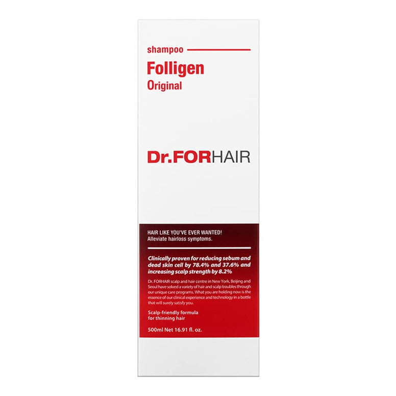 Dr.FORHAIR Folligen Original Biotin Shampoo (16.9oz) for Hair Regrowth Hair Loss Thinning Hair Relief Increase Volume Strength Thickening Treatment Root Enhancer (No Paraben, Silicone, Sulfates)