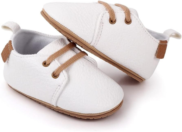 Infant Baby Boys Girls Leather Shoes Soft Rubber, Walking Shoes Non-Slip Sneaker Toddler for First Walker Shoes Newborn Crib Shoes, for 6 Months