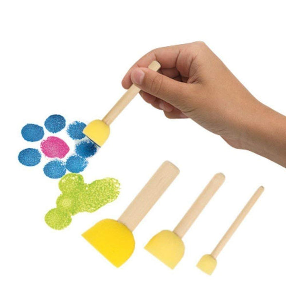 KASTWAVE Assorted Round Paint Foam Set Painting Tools Set, Sponge Brush for Kids Painting Crafts and DIY, Sponge Stippler Stencil Foam Brush, Crafts Arts Painting Supplies