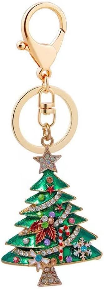 Goodern Christmas Tree Keychain,Rhinestone Sparkling Charm Keyring,Retro Fashion Christmas Decorations Accessories,Elegant Pendant Car Purse Handbag Keychain Gift for Girl Woman-Style A