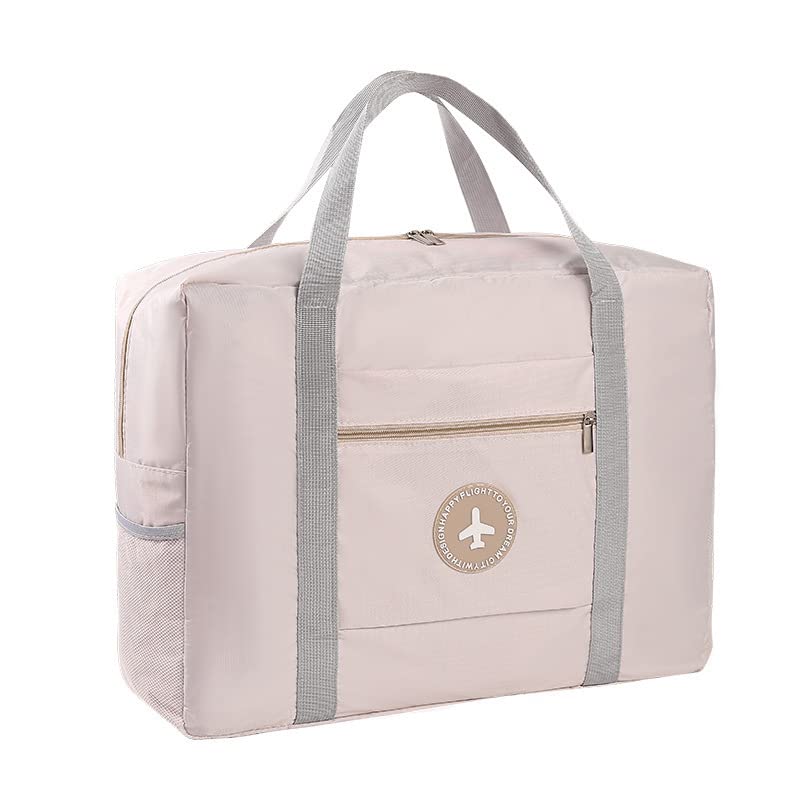 ShowTop Travel Duffel Bag Carry on Luggage Waterproof Lightweight Portable Bag Foldable Weekender Overnight Bag (Beige)