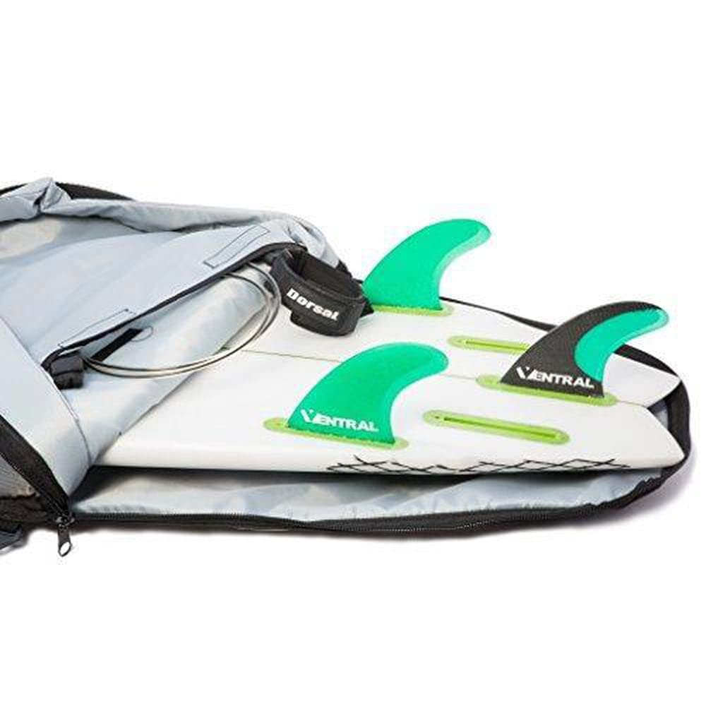 DORSAL Travel Shortboard and Longboard Surfboard Board Day Bag Cover Black/Grey Nylon (Sizes 5'6, 5'10, 6'0, 6'2, 6'6, 6'8, 7'0, 7'2, 7'6, 8'0, 8'6, 9'0, 9'6)