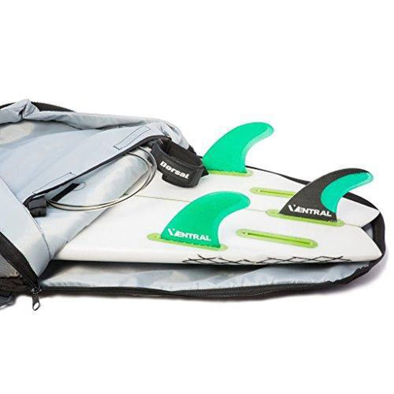 DORSAL Travel Shortboard and Longboard Surfboard Board Day Bag Cover Black/Grey Nylon (Sizes 5'6, 5'10, 6'0, 6'2, 6'6, 6'8, 7'0, 7'2, 7'6, 8'0, 8'6, 9'0, 9'6)