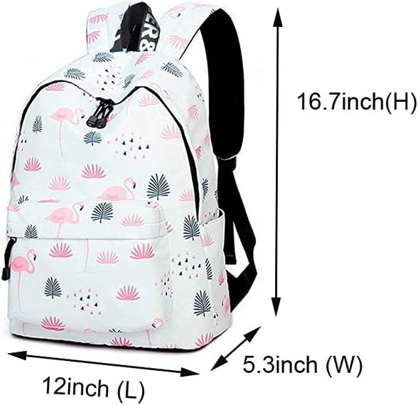 YANAIER Waterproof School Backpack for Girls Teens Cute Print Bookbag Laptop Backpack Women Travel Casual Daypack
