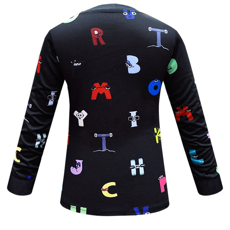 Delanhon Alphabet Lore Boys Pyjamas Set Long Sleeve Pjs Tops and Pnats for Kids 5-6 Years