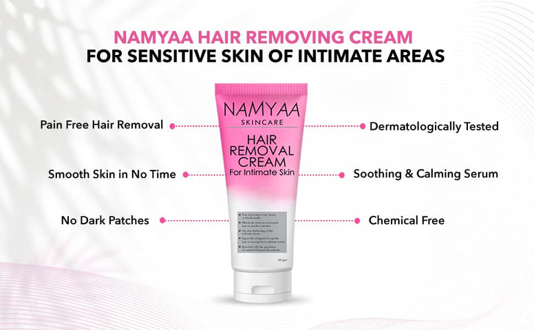 Namyaa Hair Removing Cream for Intimate Skin with After Wax Soothing Serum Vitamin C