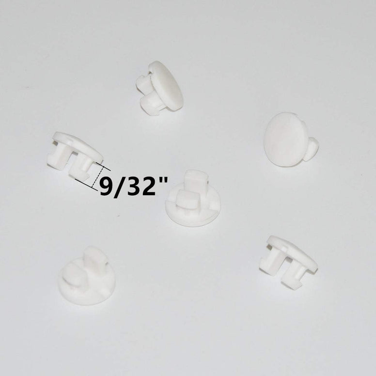 CUTELEC Button Plug 6Pack White Tape Lock Button for Horizontal Blinds Plastic Bottom Rail Ladder Cord