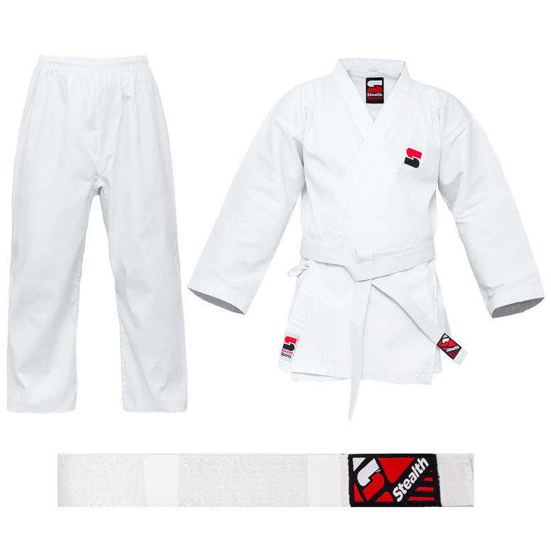 Stealth Sports Karate Gi with Belt – 8oz Karate Uniform for Kids and Adults – Lightweight and Comfortable Gi Uniform for Competition and Training