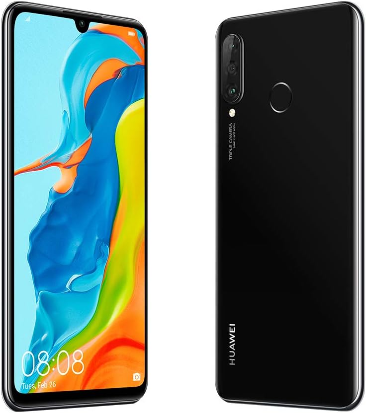 Huawei P30 Lite (128GB, 4GB RAM) 6.15" Display, AI Triple Camera, 32MP Selfie, Dual SIM Global 4G LTE GSM Factory Unlocked MAR-LX3A - International Version (Midnight Black)