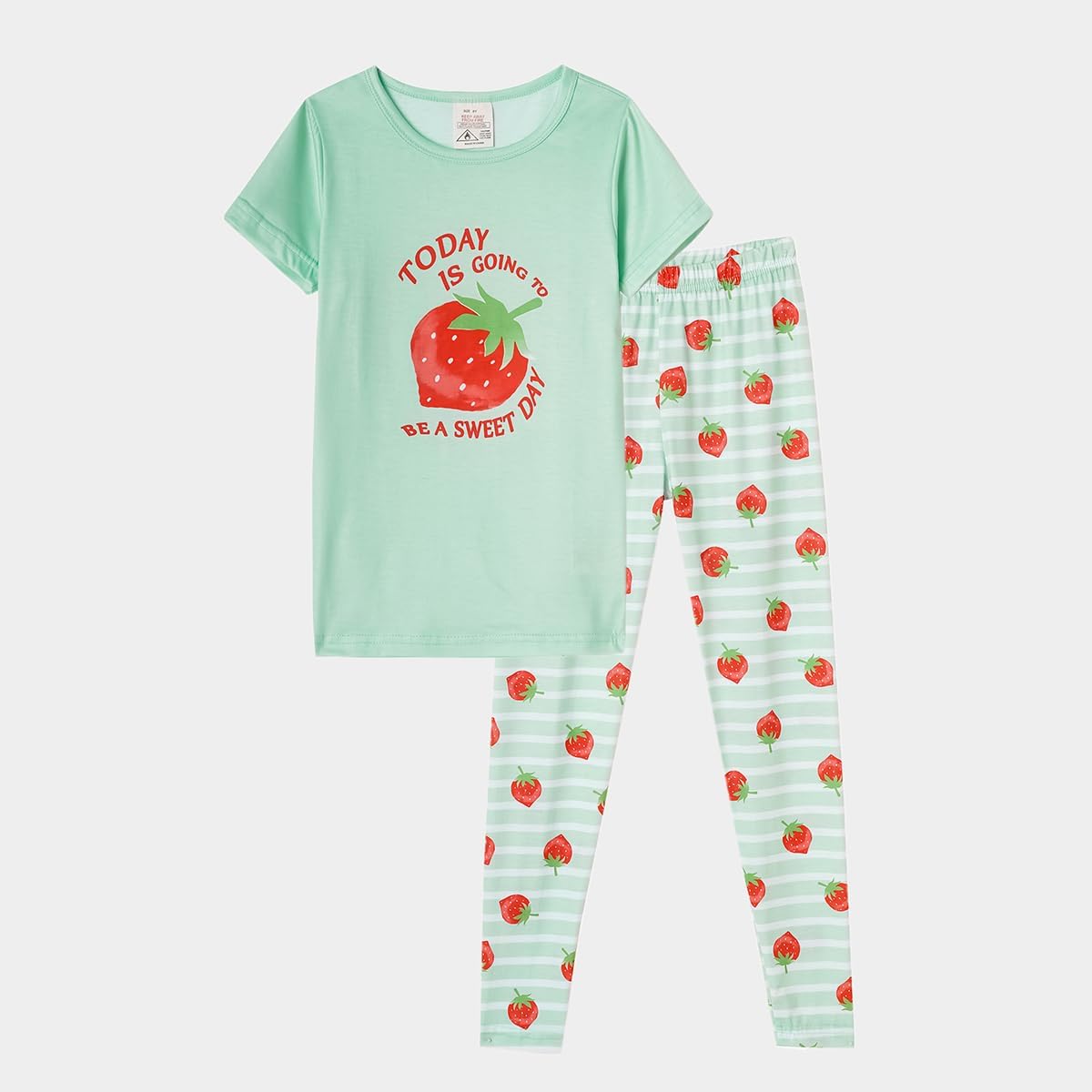 MyFav Babies, Toddlers and Girls' 4-Piece Snug Fit Cotton Pajama Set, Print Short Sleeve Loungewear