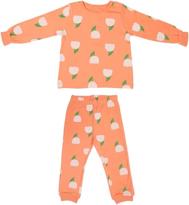 AIKO Girls AIKO-Kids Cute Orange' Print Long Two Piece Pyjama Set Girls PJ set (pack of 1)