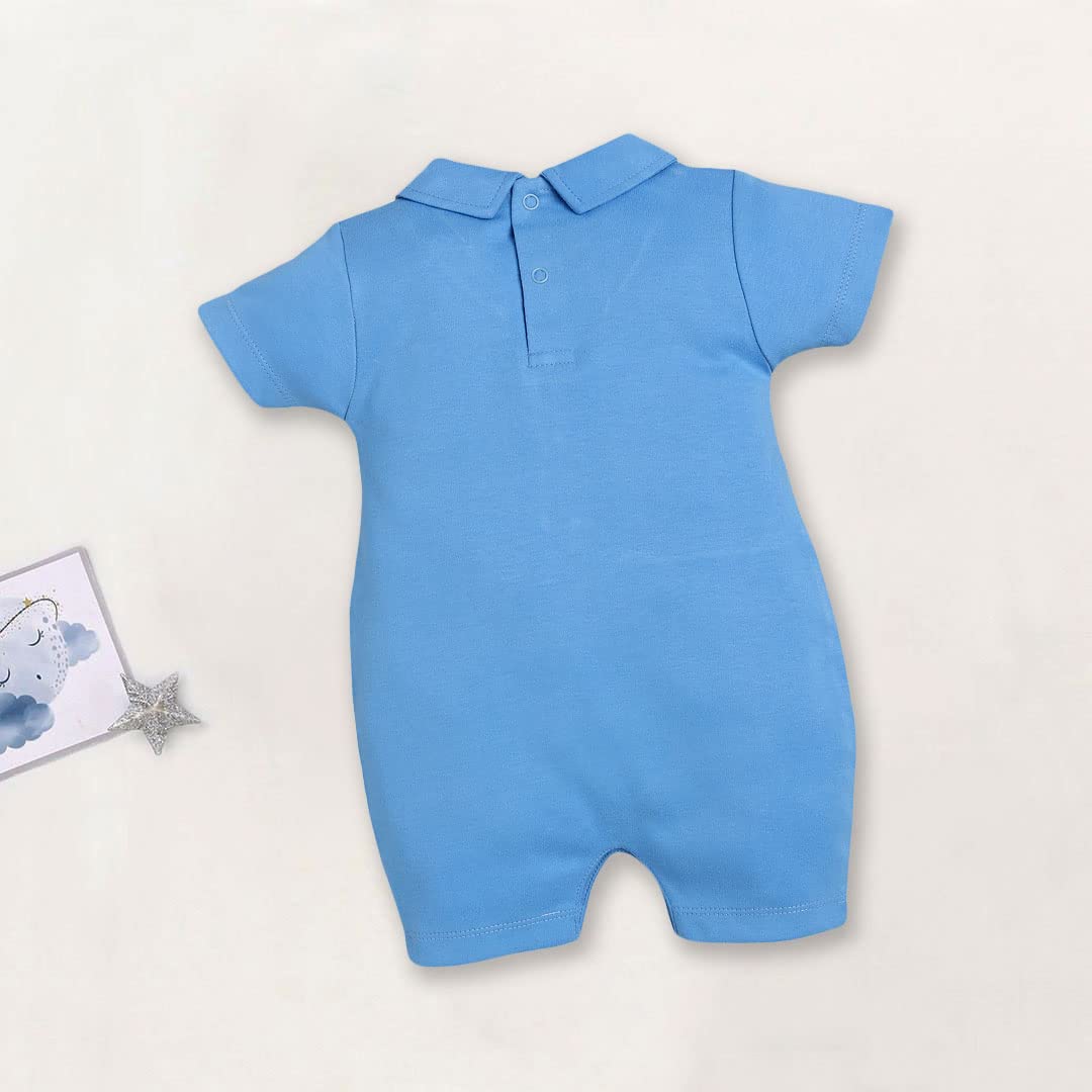 BABY GO 100% Pure Cotton Half Sleeves Casual Romper/Jumpsuit for Baby Boys 6-9M