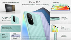 Redmi 12C (Graphite Gray 6GB RAM, 128 Storage) - Powerful MediaTek Helio G85 | Immersive 6.71" HD+ display | 50MP AI dual camera | 5000mAh long-lasting battery