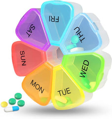 Tepengdie Weekly 7 Day Large Pill Organizer, Travel Pill Box, Pill case, Medicine Organizer, Pill Container, Pill Box 7 Day, Pill Dispenser, Medication Organizer, Pill Organizer Weekly