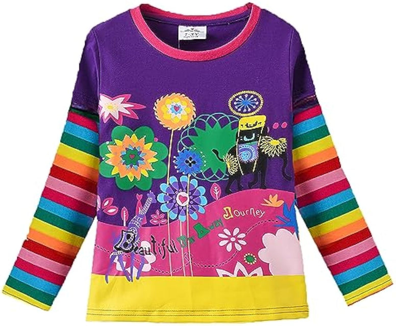 VIKITA Little Girls Cute Flower Long Sleeve T-Shirt Top for 1-8 Years