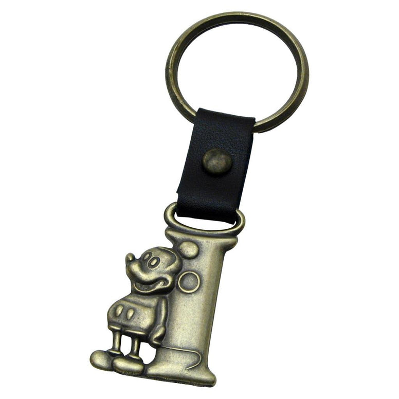 Mickey Mouse Letter I Brass Key Chain