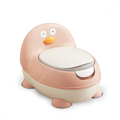 Baybee Ducky Potty Seat Western Toilet Kids and Babies, Baby Potty Training Seat Chair with Closing Lid & Tray | Kids Toilet Seat | Baby Potty Seat for Toddlers 1 to 3 Years Boys Girl (Pink)