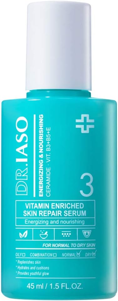 Dr. IASO Skin Repair Serum 1.5 oz.– Anti Aging & Anti Wrinkle | korean beauty serum | Vitamin E + B Hyaluronic Acid to Care Ceuticals Face