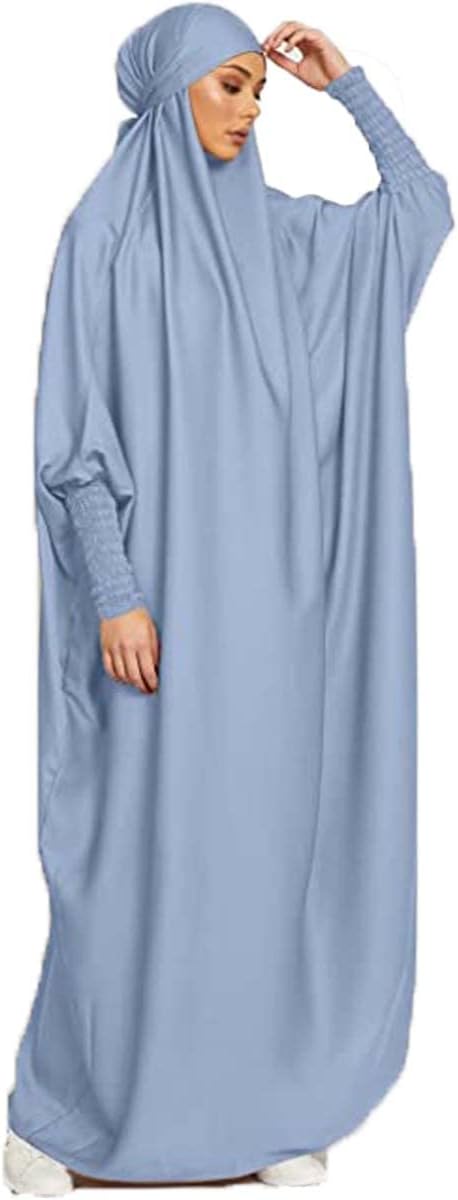 Women's Muslim One Piece Prayer Dress for Women Abaya Dress Islamic Middle East Dubai Turkey Maxi Abaya Kaftan with Hijab Dress in Full Length