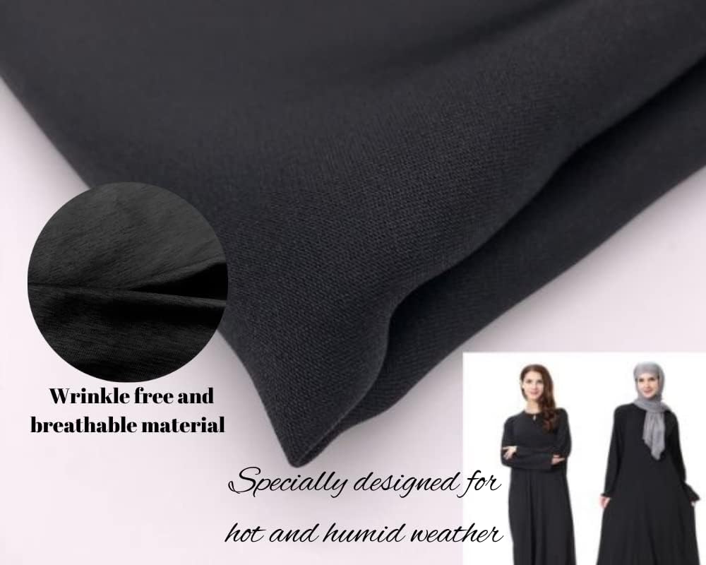 Samaira Fashion Women Dubai Kaftan Farasha Caftan Long Maxi Dress Long Sleeves Evening Dress Abayas for Women Muslim(Black)