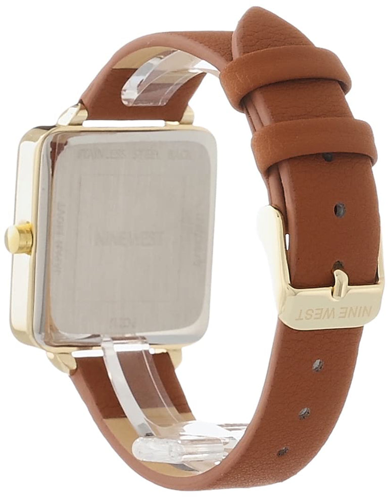 Nine West Women's Japanese Quartz Dress Watch with Faux Leather Strap