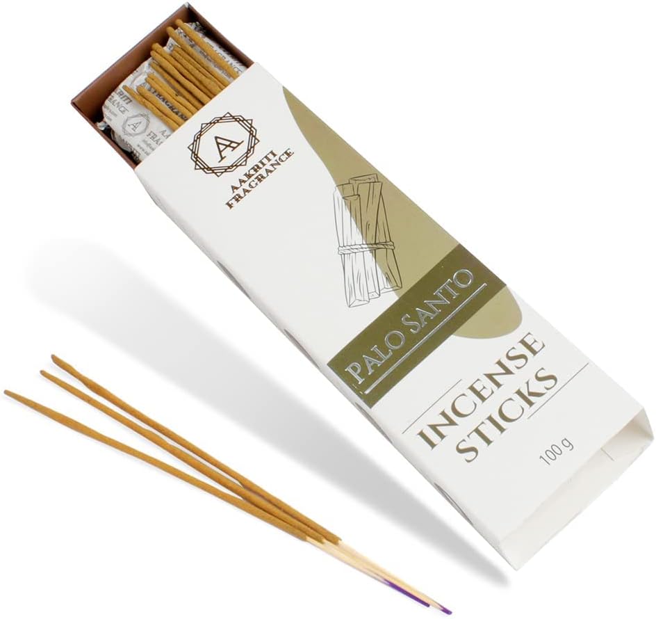 Aakriti Gallery 100 Gram Pack Natural Premium Aroma Organic Hand Rolled Masala Incense Sticks… (Palo Santo)