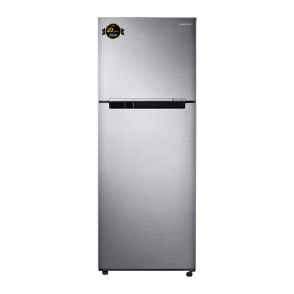 Samsung Tmf Refrigerator, Twin Cooling PlUS, Tempered Glass Shelves, Dit Silver Finish, 384 Litres, 20 Year Warranty on Digital Inverter Compressor
