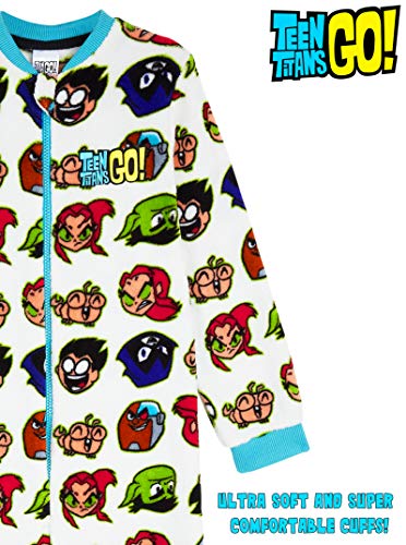 Teen Titans Go! Boys Pyjamas, Boys Onesie with Cartoon Printed, Fleece Pyjamas for Kids All in One, Super Soft Sleepsuit, Gifts for Boys Girls Teens 4-14 Years