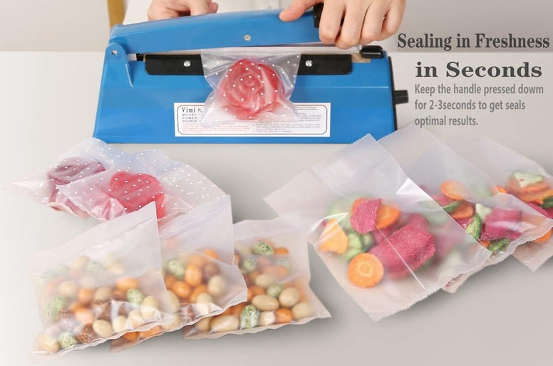 Impulse Heat Sealer Manual Bags Sealing Machine 8 Inch for Plastic PE PP with Extra Replace Element Grip