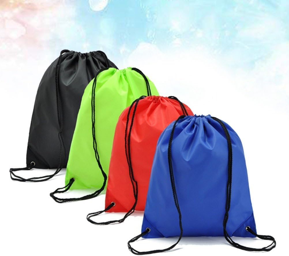 LIOOBO 4 Pcs Waterproof Drawstring Bags Sports Riding Backpack Suitable for Adults and Kids, Holiday, Swimming, Beach