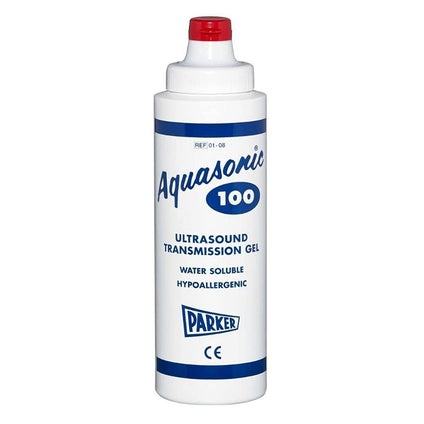 Parker Aqua Sonic 100 Ultrasound Gel, Ultrasonic Transmission Gel, Water Soluble Hypoallergenic Bacteriostatic, Non-Sensitising Gel for Therapeutic Medical Ultrasound and Beauty Application, 250ml