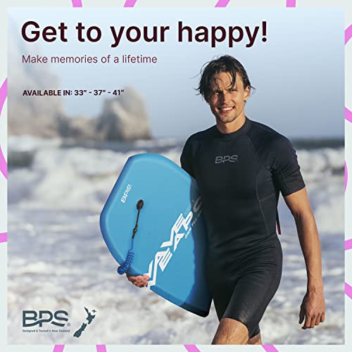 Own the Wave 'Wave Weapon' Bodyboard with Premium Leash and Fin Tethers, Lightweight with EPS Core