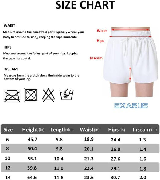 EXARUS Girls Flowy Butterfly Shorts Athletic 2 in 1 Running Skirt Shorts Cheer Tennis Dance Preppy Kids Clothes 6-14Y