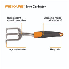 Fiskars 70246935 Ergo Scratch Tool Garden Cultivator