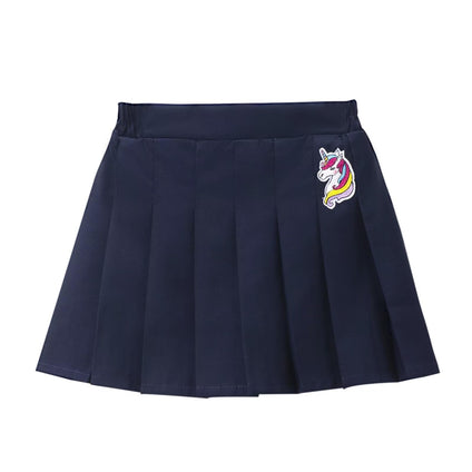 nowpith Girls' Unicron Pleated Skirt Skort Elastic Waist Mini Skirts for Toddler & Kids & Little Girl 4 Years