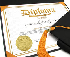 Embossed Graduation Cap Gold Certificate Seals Diplomas Gold foil Seals, 2”,100 Count