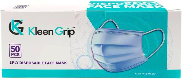 Party Magic Disposable Face Mask 3Ply Blue 50Pcs/Box Kleen Grip brand