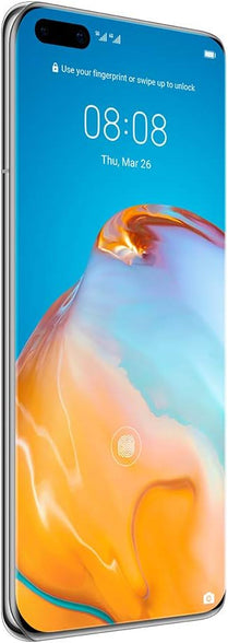 Huawei P40 Pro (5G) ELS-NX9 Dual/Hybrid-SIM 256GB Factory Unlocked Smartphone - International Version (Silver Frost)