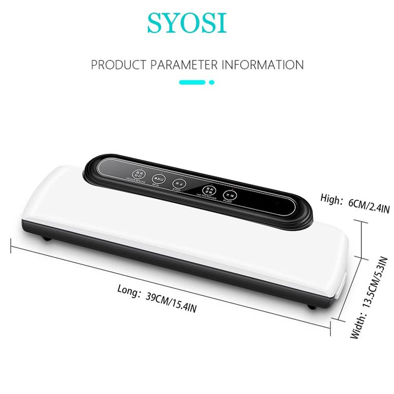 Vacuum Sealer Machine for Food Storage, SYOSI Automatic Compressor Air Sealing System Food Saver, Dry Moist Oily Powder Food Modes, 11.8 inches, Touch Button, with 10 Vacuum Bags
