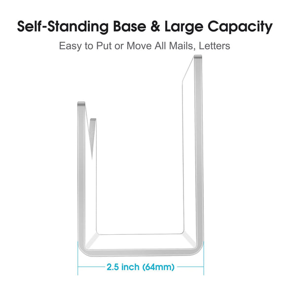 Ktrio Acrylic Mail Holder Mail Organizer Countertop, Letter Holder for Desk 6x2.5x4 Inches Envelope Holder Mail Sorter Stand for Home Office School