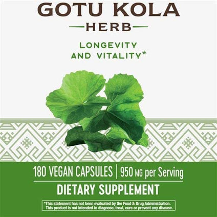 Nature's Way, Gotu Kola Herb, 950 mg, 180 Vegetarian Capsules