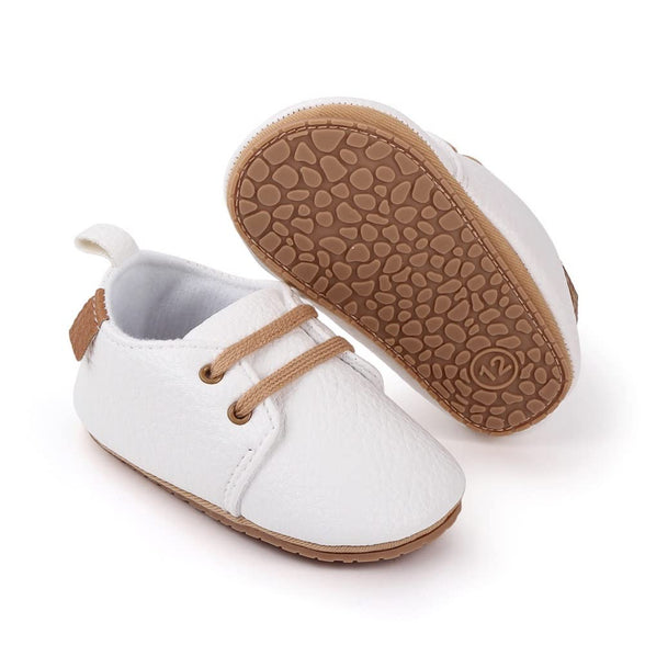 Infant Baby Boys Girls Leather Shoes Soft Rubber, Walking Shoes Non-Slip Sneaker Toddler for First Walker Shoes Newborn Crib Shoes, for 6 Months