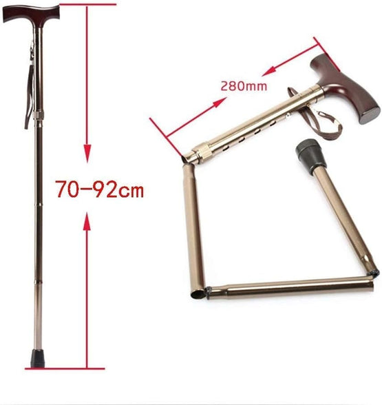 Walking stick for rollator Folding Walking Sticks Cane Telescopic Adjustable Height Disability Medical Aid Elderly Walker Crutch Folding crutcheswooden