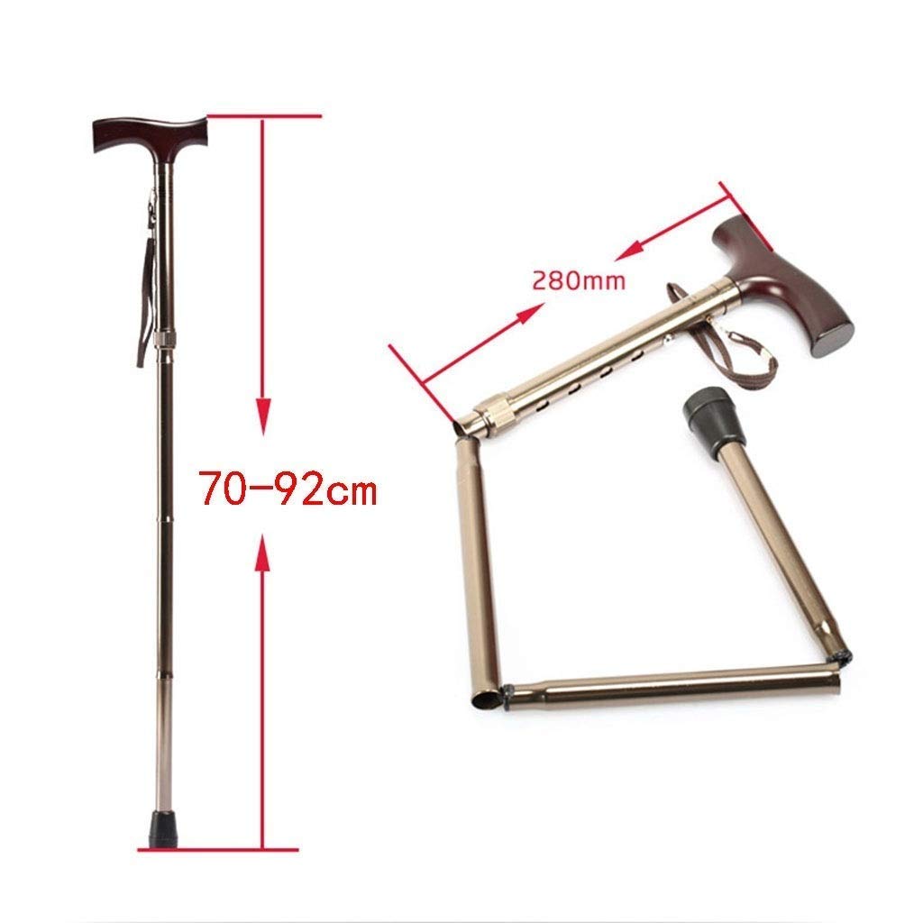 Walking stick for rollator Folding Walking Sticks Cane Telescopic Adjustable Height Disability Medical Aid Elderly Walker Crutch Folding crutcheswooden