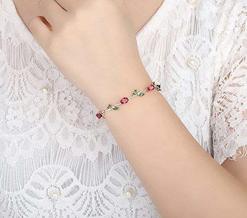 Yellow Chimes Exclusive Latest Rose Chain Swiss Zircons Designer Bracelet for Women and Girls