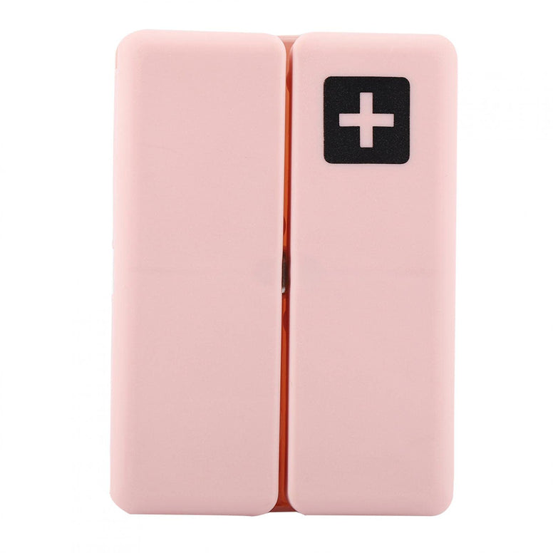 DEWIN Pill Box, Weekly Pill Box, Portable Magnetic Folding Pill Box with 7 Compartments (Pink)