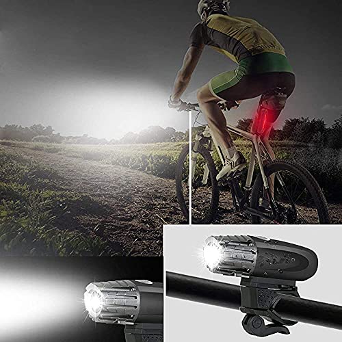 Skytouch Usb Rechargeable Bike Light Set 320 Lumens Powerful Front And Rear Bike Accessories For Night Riding, Cycling Rear Headlight Reflectors For Kids, Road, Mountain Bike, Black