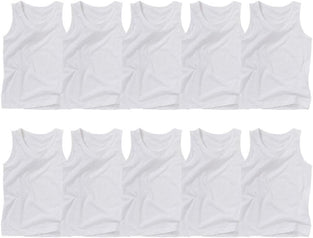 Kids Basket Baby Boys and Girls 100% Pure Cotton White Vest Inner wear Combo Pack of 5 and 10 pc